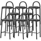 Contemporary Armless Dining Stools Solid Wood Bar Stools with Footrest