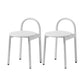 Contemporary Armless Dining Stools Solid Wood Bar Stools with Footrest
