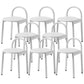 Contemporary Armless Dining Stools Solid Wood Bar Stools with Footrest