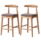 Industrial Fabric Counter & Bar Stools Ash Wood Indoor Stools Brown 2 Piece Set Counter Stool(26"H) Clearhalo 'Bar Furniture' 'Bar Stools' 'bar_stools' 'furn' 'furn_bar_stools' 'Furniture' 'Kitchen & Dining Furniture' 6748090