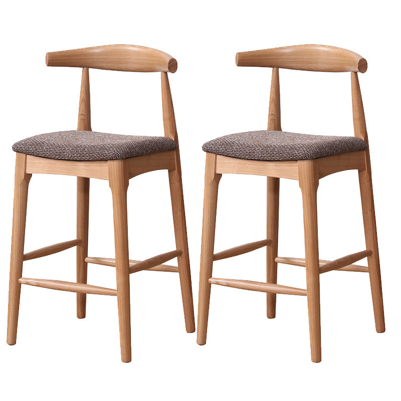 Industrial Fabric Counter & Bar Stools Ash Wood Indoor Stools Brown 2 Piece Set Counter Stool(26"H) Clearhalo 'Bar Furniture' 'Bar Stools' 'bar_stools' 'furn' 'furn_bar_stools' 'Furniture' 'Kitchen & Dining Furniture' 6748090