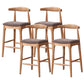 Industrial Fabric Counter & Bar Stools Ash Wood Indoor Stools Brown 4 Piece Set Counter Stool(26"H) Clearhalo 'Bar Furniture' 'Bar Stools' 'bar_stools' 'furn' 'furn_bar_stools' 'Furniture' 'Kitchen & Dining Furniture' 6748092