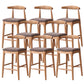 Industrial Fabric Counter & Bar Stools Ash Wood Indoor Stools Brown 8 Piece Set Counter Stool(26"H) Clearhalo 'Bar Furniture' 'Bar Stools' 'bar_stools' 'furn' 'furn_bar_stools' 'Furniture' 'Kitchen & Dining Furniture' 6748096