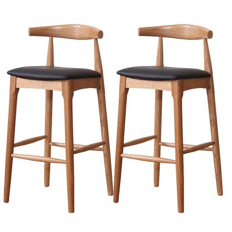 Industrial Fabric Counter & Bar Stools Ash Wood Indoor Stools Brown 2 Piece Set Bar Stool(30"H) Clearhalo 'Bar Furniture' 'Bar Stools' 'bar_stools' 'furn' 'furn_bar_stools' 'Furniture' 'Kitchen & Dining Furniture' 6748099