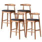 Industrial Fabric Counter & Bar Stools Ash Wood Indoor Stools Brown 4 Piece Set Bar Stool(30"H) Clearhalo 'Bar Furniture' 'Bar Stools' 'bar_stools' 'furn' 'furn_bar_stools' 'Furniture' 'Kitchen & Dining Furniture' 6748101