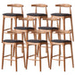 Industrial Fabric Counter & Bar Stools Ash Wood Indoor Stools Brown 8 Piece Set Bar Stool(30"H) Clearhalo 'Bar Furniture' 'Bar Stools' 'bar_stools' 'furn' 'furn_bar_stools' 'Furniture' 'Kitchen & Dining Furniture' 6748105