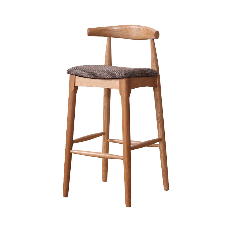 Industrial Fabric Counter & Bar Stools Ash Wood Indoor Stools Brown 1 Piece Bar Stool(28"H) Clearhalo 'Bar Furniture' 'Bar Stools' 'bar_stools' 'furn' 'furn_bar_stools' 'Furniture' 'Kitchen & Dining Furniture' 6748107