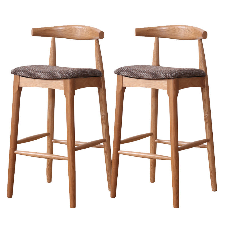 Industrial Fabric Counter & Bar Stools Ash Wood Indoor Stools Brown 2 Piece Set Bar Stool(28"H) Clearhalo 'Bar Furniture' 'Bar Stools' 'bar_stools' 'furn' 'furn_bar_stools' 'Furniture' 'Kitchen & Dining Furniture' 6748108