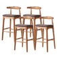 Industrial Fabric Counter & Bar Stools Ash Wood Indoor Stools Brown 4 Piece Set Bar Stool(28"H) Clearhalo 'Bar Furniture' 'Bar Stools' 'bar_stools' 'furn' 'furn_bar_stools' 'Furniture' 'Kitchen & Dining Furniture' 6748109