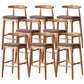 Industrial Fabric Counter & Bar Stools Ash Wood Indoor Stools Brown 8 Piece Set Bar Stool(28"H) Clearhalo 'Bar Furniture' 'Bar Stools' 'bar_stools' 'furn' 'furn_bar_stools' 'Furniture' 'Kitchen & Dining Furniture' 6748111