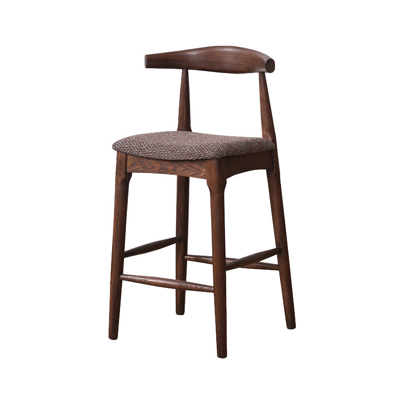 Industrial Fabric Counter & Bar Stools Ash Wood Indoor Stools Walnut 1 Piece Counter Stool(26"H) Clearhalo 'Bar Furniture' 'Bar Stools' 'bar_stools' 'furn' 'furn_bar_stools' 'Furniture' 'Kitchen & Dining Furniture' 6748112