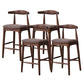 Industrial Fabric Counter & Bar Stools Ash Wood Indoor Stools Walnut 4 Piece Set Counter Stool(26"H) Clearhalo 'Bar Furniture' 'Bar Stools' 'bar_stools' 'furn' 'furn_bar_stools' 'Furniture' 'Kitchen & Dining Furniture' 6748114