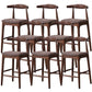 Industrial Fabric Counter & Bar Stools Ash Wood Indoor Stools Walnut 8 Piece Set Counter Stool(26"H) Clearhalo 'Bar Furniture' 'Bar Stools' 'bar_stools' 'furn' 'furn_bar_stools' 'Furniture' 'Kitchen & Dining Furniture' 6748116