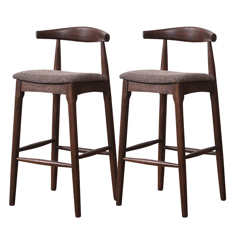 Industrial Fabric Counter & Bar Stools Ash Wood Indoor Stools Walnut 2 Piece Set Clearhalo 'Bar Furniture' 'Bar Stools' 'bar_stools' 'furn' 'furn_bar_stools' 'Furniture' 'Kitchen & Dining Furniture' 6748118