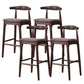 Industrial Fabric Counter & Bar Stools Ash Wood Indoor Stools Walnut 4 Piece Set Clearhalo 'Bar Furniture' 'Bar Stools' 'bar_stools' 'furn' 'furn_bar_stools' 'Furniture' 'Kitchen & Dining Furniture' 6748119