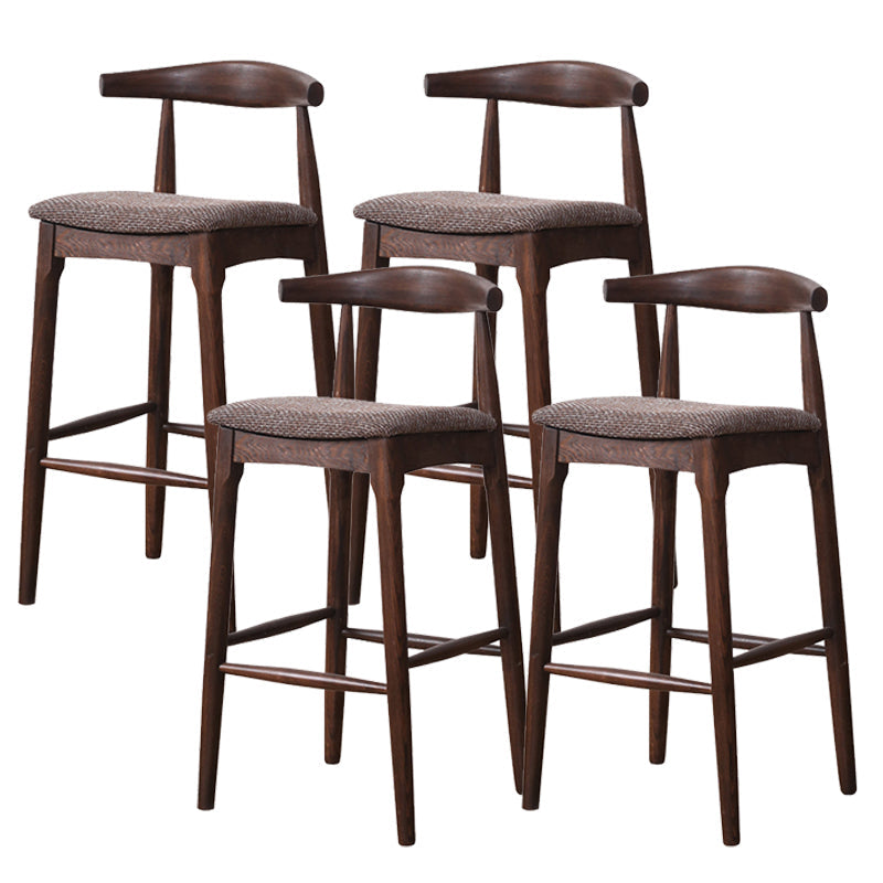 Industrial Fabric Counter & Bar Stools Ash Wood Indoor Stools Walnut 4 Piece Set Clearhalo 'Bar Furniture' 'Bar Stools' 'bar_stools' 'furn' 'furn_bar_stools' 'Furniture' 'Kitchen & Dining Furniture' 6748119