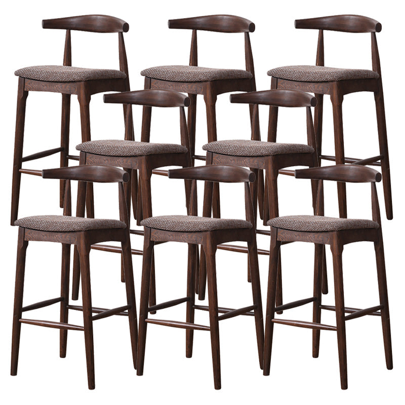 Industrial Fabric Counter & Bar Stools Ash Wood Indoor Stools Walnut 8 Piece Set Clearhalo 'Bar Furniture' 'Bar Stools' 'bar_stools' 'furn' 'furn_bar_stools' 'Furniture' 'Kitchen & Dining Furniture' 6748121