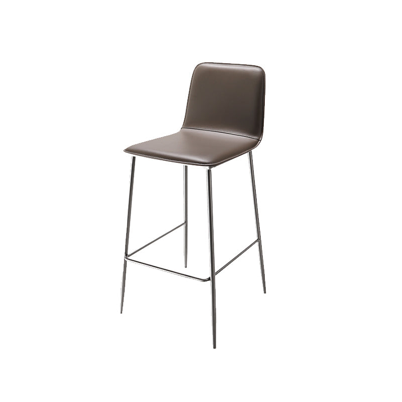 Industrial Bar Stool Leather Backrest Counter Stool for Bristol With Metal Legs 1 Piece Counter Stool(26"H) Clearhalo 'Bar Furniture' 'Bar Stools' 'bar_stools' 'furn' 'furn_bar_stools' 'Furniture' 'Kitchen & Dining Furniture' 6748127