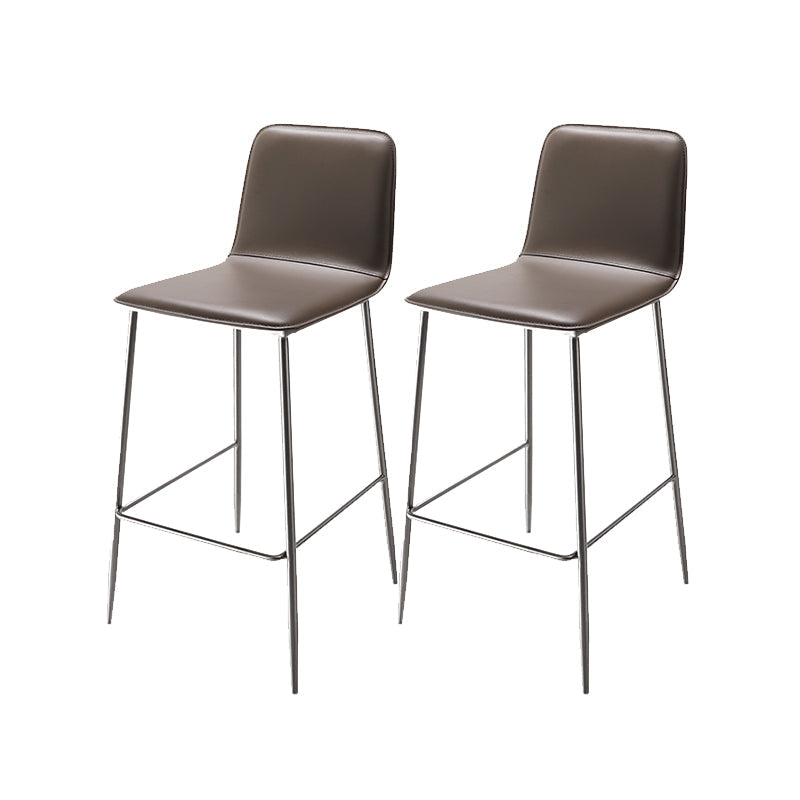 Industrial Bar Stool Leather Backrest Counter Stool for Bristol With Metal Legs 2 Piece Set Counter Stool(26"H) Clearhalo 'Bar Furniture' 'Bar Stools' 'bar_stools' 'furn' 'furn_bar_stools' 'Furniture' 'Kitchen & Dining Furniture' 6748128
