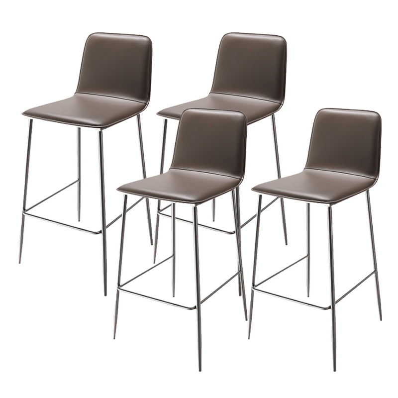Industrial Bar Stool Leather Backrest Counter Stool for Bristol With Metal Legs 4 Piece Set Counter Stool(26"H) Clearhalo 'Bar Furniture' 'Bar Stools' 'bar_stools' 'furn' 'furn_bar_stools' 'Furniture' 'Kitchen & Dining Furniture' 6748131