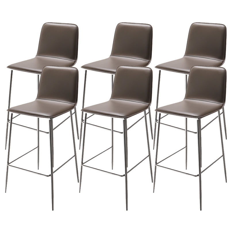 Industrial Bar Stool Leather Backrest Counter Stool for Bristol With Metal Legs 6 Piece Set Counter Stool(26"H) Clearhalo 'Bar Furniture' 'Bar Stools' 'bar_stools' 'furn' 'furn_bar_stools' 'Furniture' 'Kitchen & Dining Furniture' 6748132