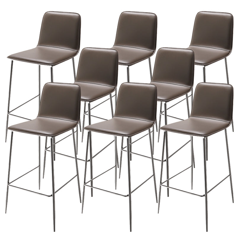 Industrial Bar Stool Leather Backrest Counter Stool for Bristol With Metal Legs 8 Piece Set Counter Stool(26"H) Clearhalo 'Bar Furniture' 'Bar Stools' 'bar_stools' 'furn' 'furn_bar_stools' 'Furniture' 'Kitchen & Dining Furniture' 6748134