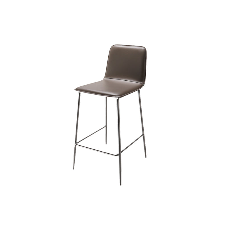 Industrial Bar Stool Leather Backrest Counter Stool for Bristol With Metal Legs Clearhalo 'Bar Furniture' 'Bar Stools' 'bar_stools' 'furn' 'furn_bar_stools' 'Furniture' 'Kitchen & Dining Furniture' 6748135