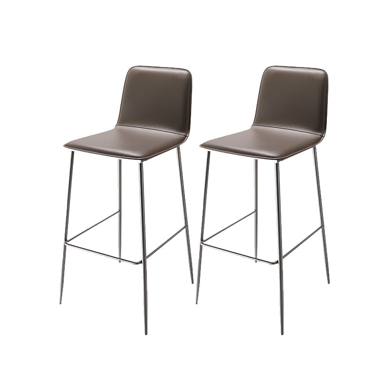 Industrial Bar Stool Leather Backrest Counter Stool for Bristol With Metal Legs 2 Piece Set Bar Stool(30"H) Clearhalo 'Bar Furniture' 'Bar Stools' 'bar_stools' 'furn' 'furn_bar_stools' 'Furniture' 'Kitchen & Dining Furniture' 6748139