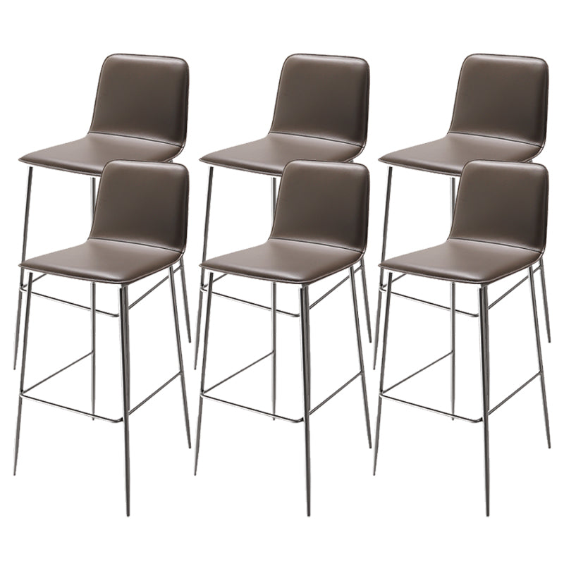 Industrial Bar Stool Leather Backrest Counter Stool for Bristol With Metal Legs 6 Piece Set Bar Stool(30"H) Clearhalo 'Bar Furniture' 'Bar Stools' 'bar_stools' 'furn' 'furn_bar_stools' 'Furniture' 'Kitchen & Dining Furniture' 6748142