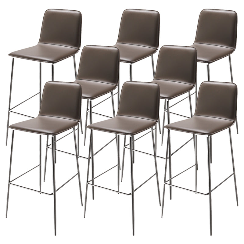 Industrial Bar Stool Leather Backrest Counter Stool for Bristol With Metal Legs 8 Piece Set Bar Stool(30"H) Clearhalo 'Bar Furniture' 'Bar Stools' 'bar_stools' 'furn' 'furn_bar_stools' 'Furniture' 'Kitchen & Dining Furniture' 6748144