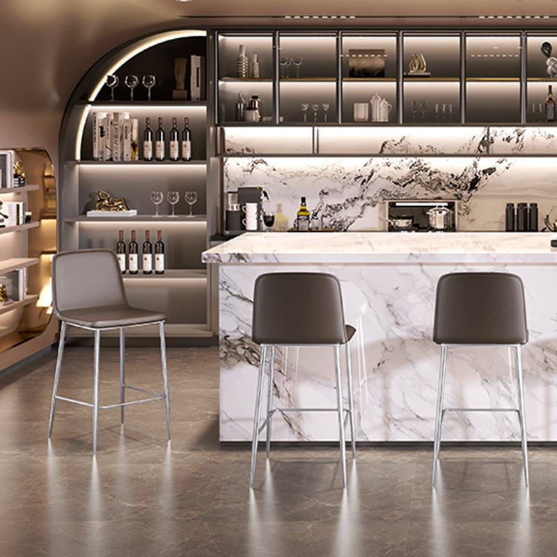 Industrial Bar Stool Leather Backrest Counter Stool for Bristol With Metal Legs Clearhalo 'Bar Furniture' 'Bar Stools' 'bar_stools' 'furn' 'furn_bar_stools' 'Furniture' 'Kitchen & Dining Furniture' 6748145