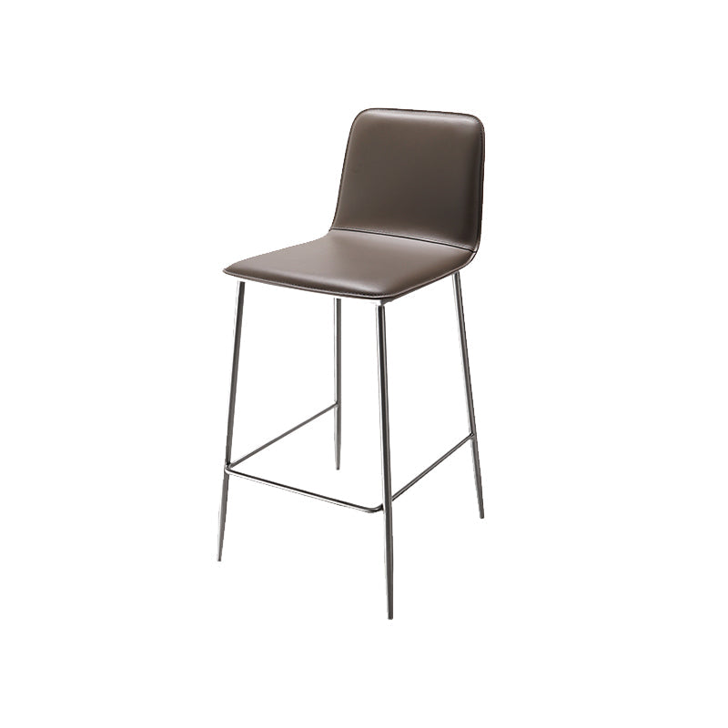 Industrial Bar Stool Leather Backrest Counter Stool for Bristol With Metal Legs 1 Piece Short Stool(22"H) Clearhalo 'Bar Furniture' 'Bar Stools' 'bar_stools' 'furn' 'furn_bar_stools' 'Furniture' 'Kitchen & Dining Furniture' 6748147