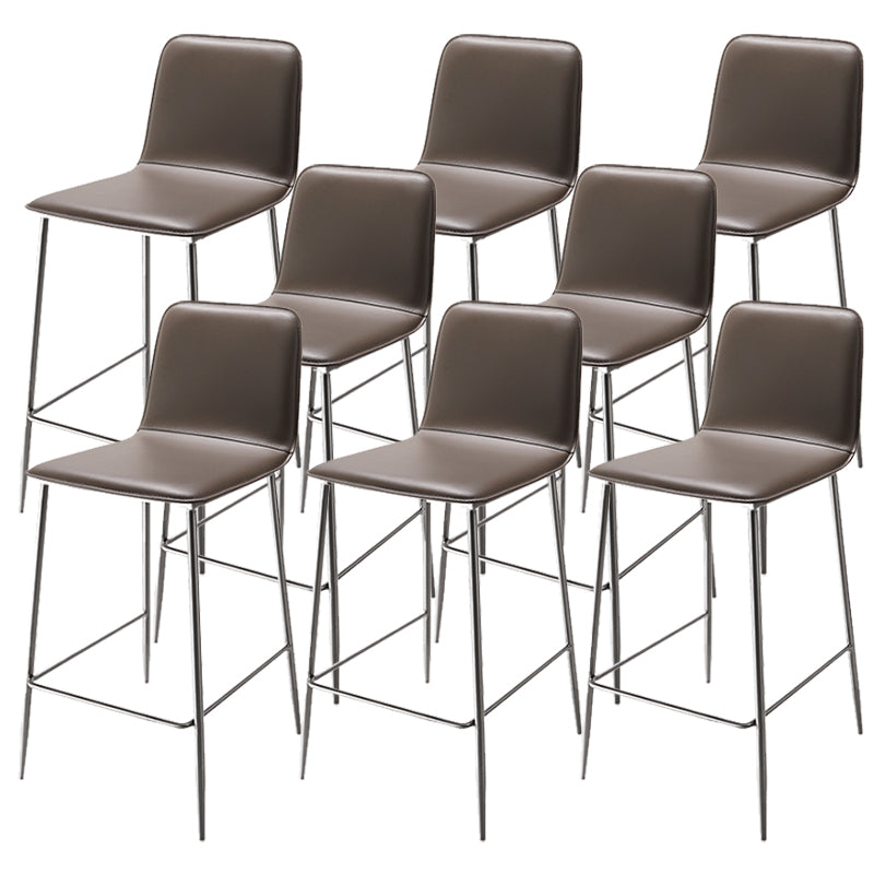 Industrial Bar Stool Leather Backrest Counter Stool for Bristol With Metal Legs 8 Piece Set Short Stool(22"H) Clearhalo 'Bar Furniture' 'Bar Stools' 'bar_stools' 'furn' 'furn_bar_stools' 'Furniture' 'Kitchen & Dining Furniture' 6748151