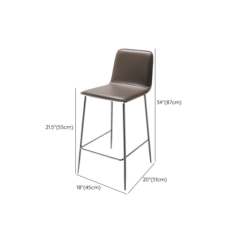 Industrial Bar Stool Leather Backrest Counter Stool for Bristol With Metal Legs Clearhalo 'Bar Furniture' 'Bar Stools' 'bar_stools' 'furn' 'furn_bar_stools' 'Furniture' 'Kitchen & Dining Furniture' 6748152