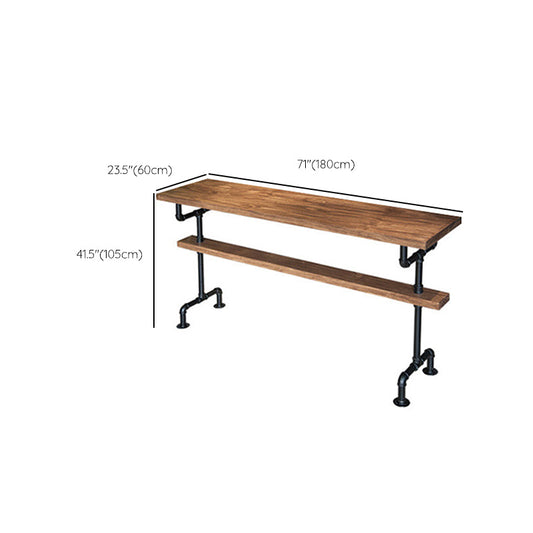 Industriële schroefbasis Bar Hoogte Tafel metalen en houten staaftafel voor eetkamer