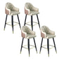 Taburete de barra de cuero glamoroso taburete de respaldo de respaldo para bristol con patas de metal
