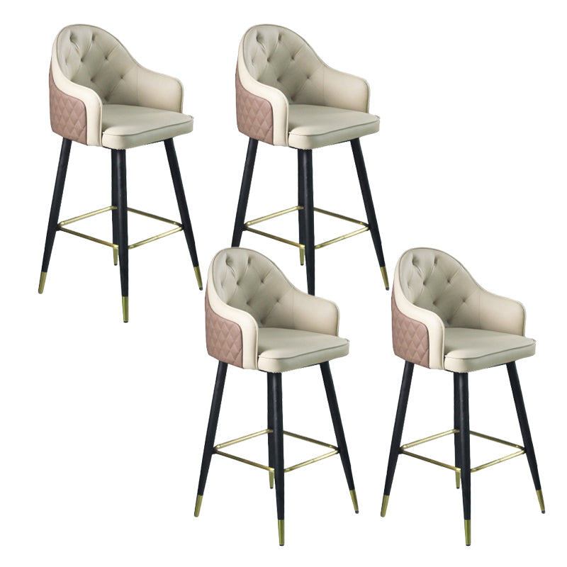 Taburete de barra de cuero glamoroso taburete de respaldo de respaldo para bristol con patas de metal