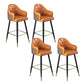 Taburete de barra de cuero glamoroso taburete de respaldo de respaldo para bristol con patas de metal
