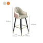 Taburete de barra de cuero glamoroso taburete de respaldo de respaldo para bristol con patas de metal