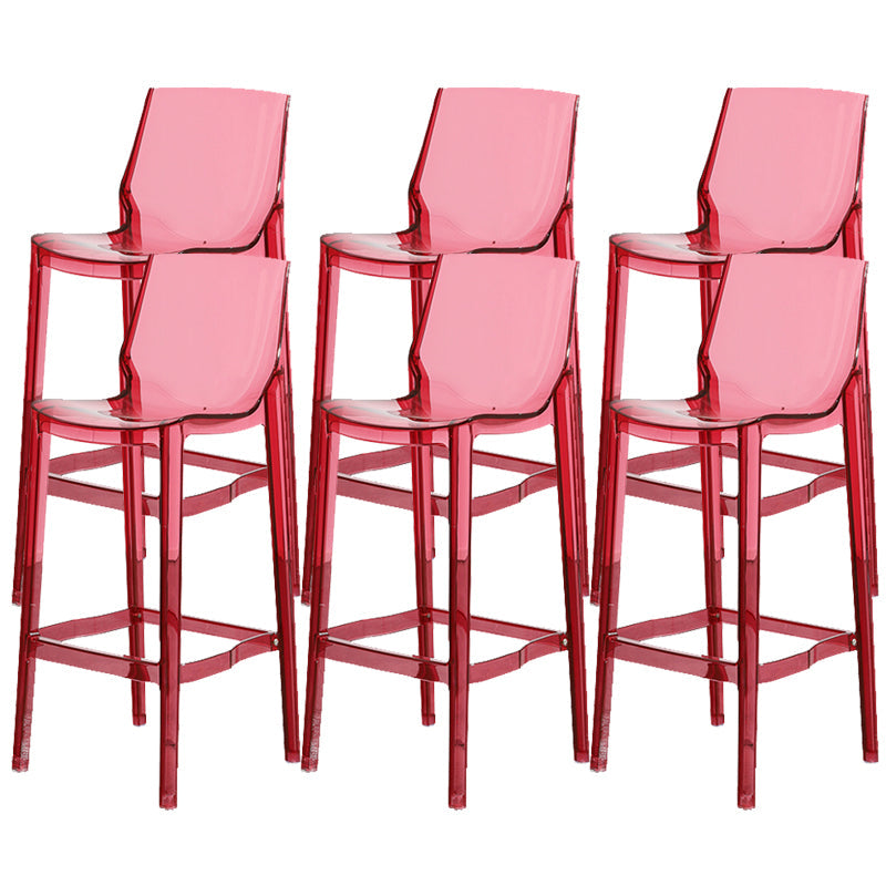 Industrial Bar Stool Acrylic Backrest Counter Stool for Living Room