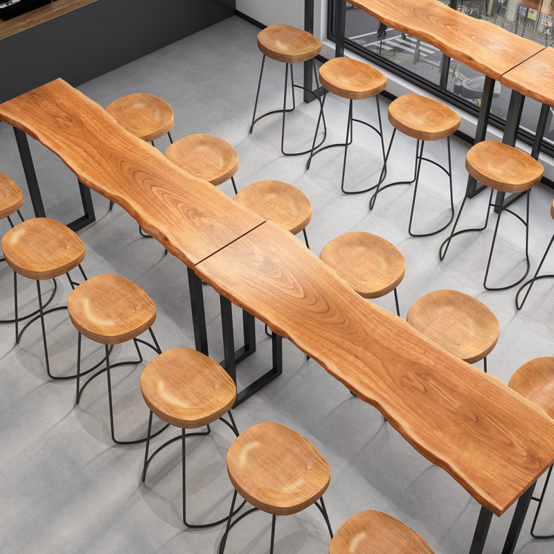 Metal Double Pedestal Bar Dining Table Industrial Rectangle Bar Height Table Clearhalo 'Bar Furniture' 'Bar Tables' 'bar_tables' 'furn' 'furn_bar_tables' 'Furniture' 'Kitchen & Dining Furniture' 6748313