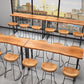 Metal Double Pedestal Bar Dining Table Industrial Rectangle Bar Height Table Clearhalo 'Bar Furniture' 'Bar Tables' 'bar_tables' 'furn' 'furn_bar_tables' 'Furniture' 'Kitchen & Dining Furniture' 6748314