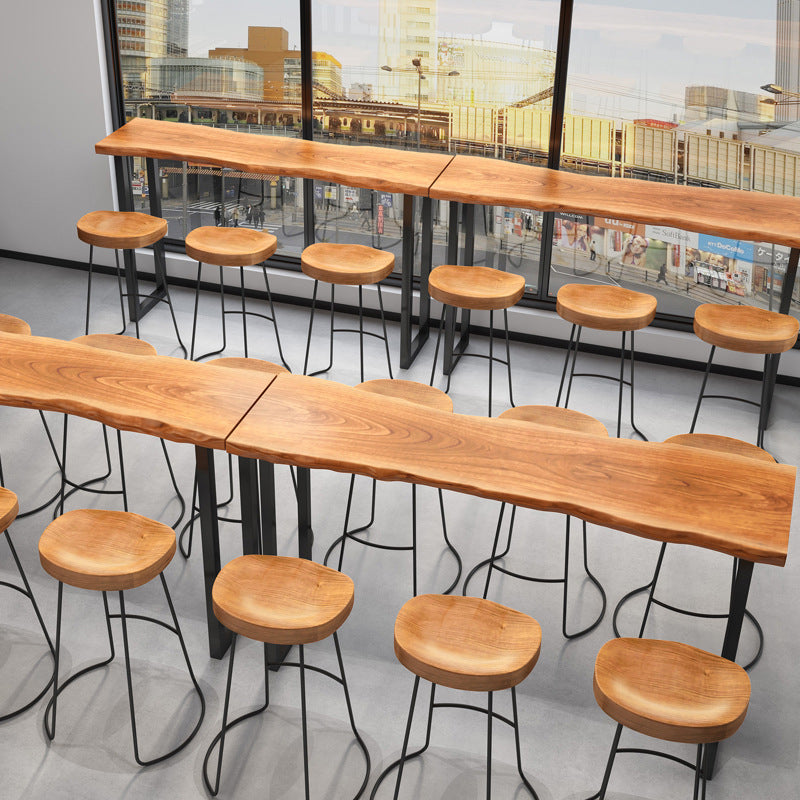 Metal Double Pedestal Bar Dining Table Industrial Rectangle Bar Height Table Clearhalo 'Bar Furniture' 'Bar Tables' 'bar_tables' 'furn' 'furn_bar_tables' 'Furniture' 'Kitchen & Dining Furniture' 6748314