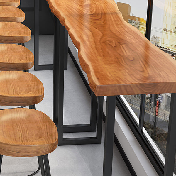Metal Double Pedestal Bar Dining Table Industrial Rectangle Bar Height Table Clearhalo 'Bar Furniture' 'Bar Tables' 'bar_tables' 'furn' 'furn_bar_tables' 'Furniture' 'Kitchen & Dining Furniture' 6748316