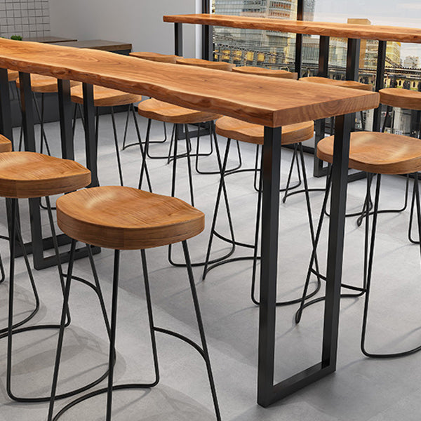 Metal Double Pedestal Bar Dining Table Industrial Rectangle Bar Height Table Clearhalo 'Bar Furniture' 'Bar Tables' 'bar_tables' 'furn' 'furn_bar_tables' 'Furniture' 'Kitchen & Dining Furniture' 6748318