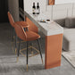 Modern Stone Top Bar Dining Table Rectangle Pub Table with Double Pedestal 55.1"L x 15.7"W x 39.4"H Without Chairs Clearhalo 'Bar Furniture' 'Bar Tables' 'bar_tables' 'furn' 'furn_bar_tables' 'Furniture' 'Kitchen & Dining Furniture' 6748350