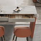 Modern Stone Top Bar Dining Table Rectangle Pub Table with Double Pedestal Clearhalo 'Bar Furniture' 'Bar Tables' 'bar_tables' 'furn' 'furn_bar_tables' 'Furniture' 'Kitchen & Dining Furniture' 6748352