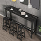 Modern Wooden Bistro Bar Table Rectangle Metal Base Bar Table Black Without Chairs Clearhalo 'Bar Furniture' 'Bar Tables' 'bar_tables' 'furn' 'furn_bar_tables' 'Furniture' 'Kitchen & Dining Furniture' 6748361