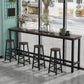 Modern Wooden Bistro Bar Table Rectangle Metal Base Bar Table Brown-Black Without Chairs Clearhalo 'Bar Furniture' 'Bar Tables' 'bar_tables' 'furn' 'furn_bar_tables' 'Furniture' 'Kitchen & Dining Furniture' 6748363