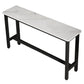 Modern Wooden Bistro Bar Table Rectangle Metal Base Bar Table White-Black Without Chairs Clearhalo 'Bar Furniture' 'Bar Tables' 'bar_tables' 'furn' 'furn_bar_tables' 'Furniture' 'Kitchen & Dining Furniture' 6748368